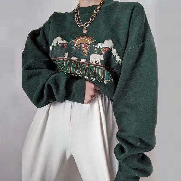 women's hoodies sweatshirts american print green vintage sweatshirt women pullover crew neck long sleeve casual autumn harajuku shirt s, Black
women's hoodies sweatshirts american print green vintage sweatshirt women pullover crew neck long sleeve casual autumn harajuku shirt s, Black