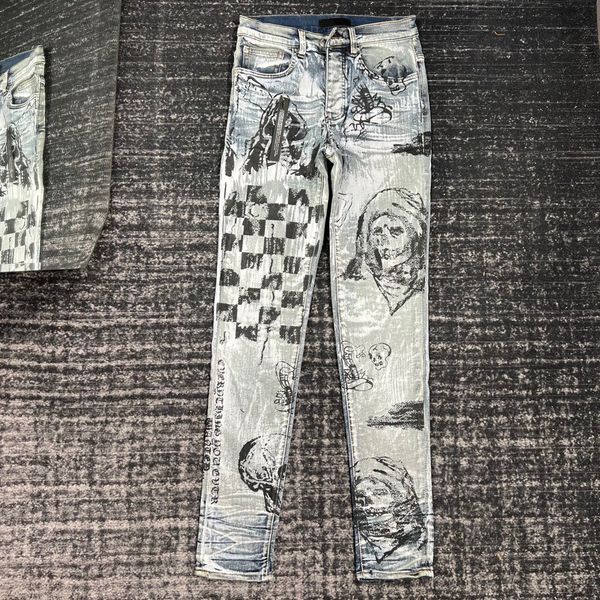 mens jeans fashion casual men stretch pants destroy the quilt ripped straight devil pattern motorcycle hole retro pants hip hop street pant, Blue
mens jeans fashion casual men stretch pants destroy the quilt ripped straight devil pattern motorcycle hole retro pants hip hop street pant, Blue