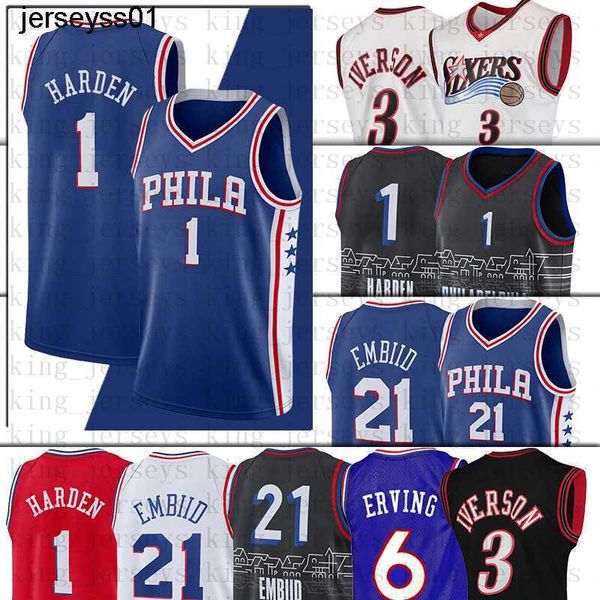 james 1 harden joel 21 embiid philadelphia''76ers''men basketball jerseys allen 3 iverson jersey, Black;red
james 1 harden joel 21 embiid philadelphia''76ers''men basketball jerseys allen 3 iverson jersey, Black;red