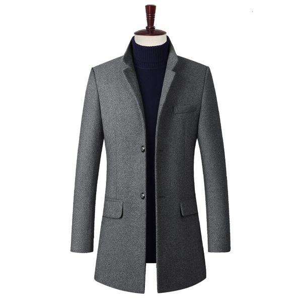 men's wool blends winter jacket trench coat men winter men's slim business casual thickening warm mediumlength wool coat trench co, Black
men's wool blends winter jacket trench coat men winter men's slim business casual thickening warm mediumlength wool coat trench co, Black