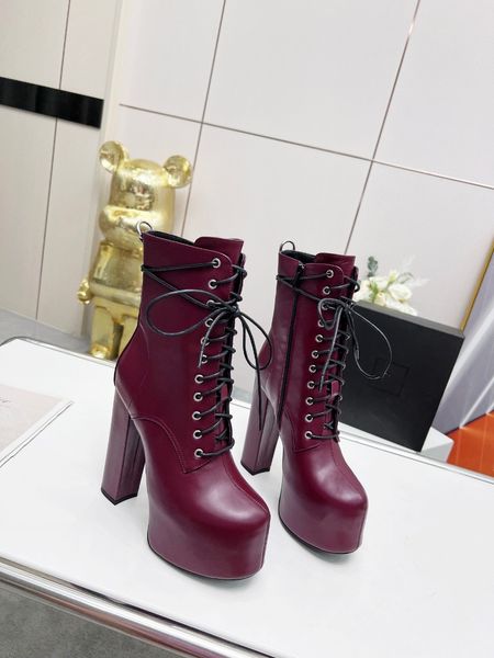shoes s02 designer version handmade 2022 new saint luo family fashion ladies boots, Black
