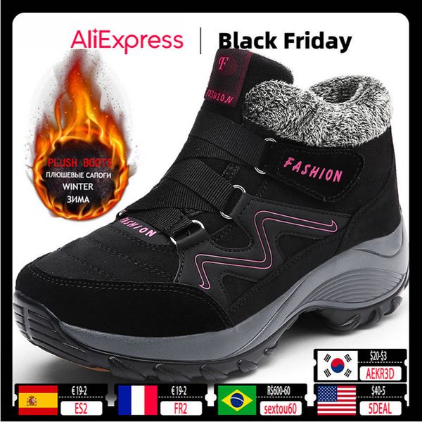 height increasing shoes women winter warm anti-skid waterproof outdoor sport thick bottom snow boots 221129, Black;white
height increasing shoes women winter warm anti-skid waterproof outdoor sport thick bottom snow boots 221129, Black;white