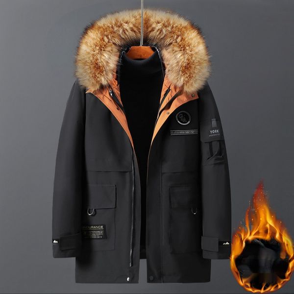 mens down parkas winter jacket thick cotton hooded big fur warm punk leisure coat casacas para hombre 221129, Black
mens down parkas winter jacket thick cotton hooded big fur warm punk leisure coat casacas para hombre 221129, Black