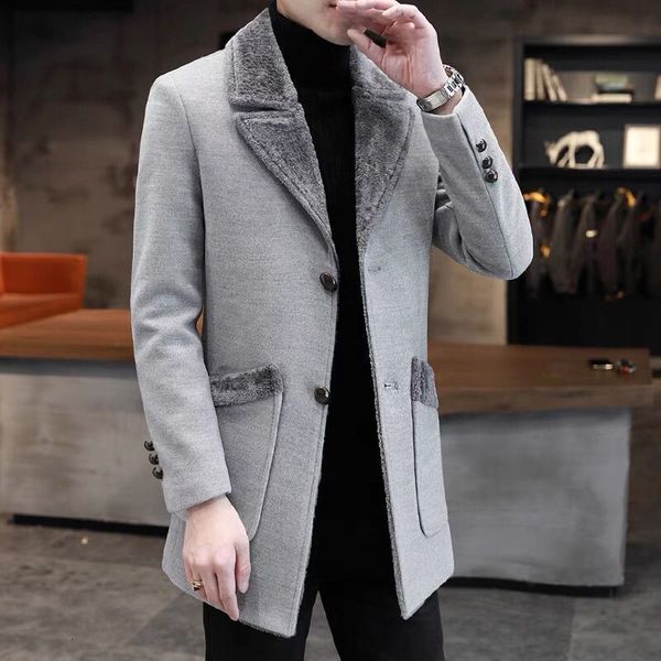 men's wool blends winter wool blends men windbreaker long men casual coat fashion business warm thick mens woolen coats 221129, Black
men's wool blends winter wool blends men windbreaker long men casual coat fashion business warm thick mens woolen coats 221129, Black