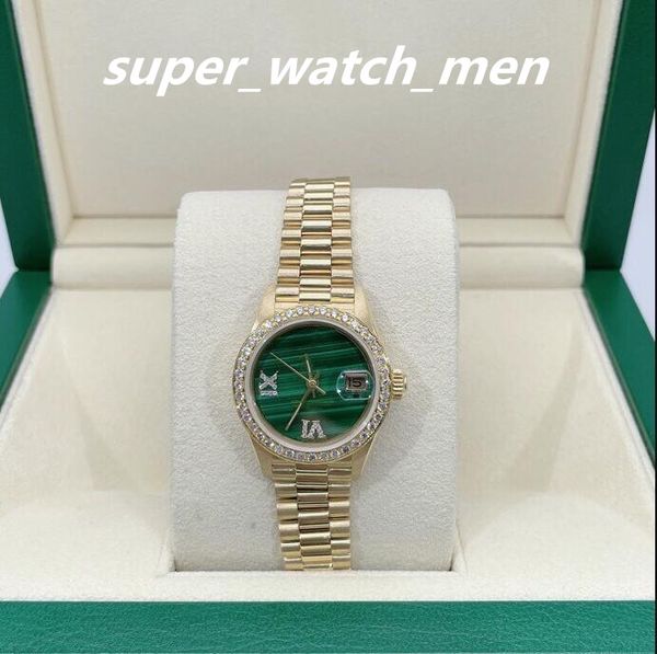 lady's watch automatic movement mechanical 18k yellow gold green dial diamondbezel 26mm lady watch sapphire dive ladies fashion girl wr, Slivery;brown
lady's watch automatic movement mechanical 18k yellow gold green dial diamondbezel 26mm lady watch sapphire dive ladies fashion girl wr, Slivery;brown