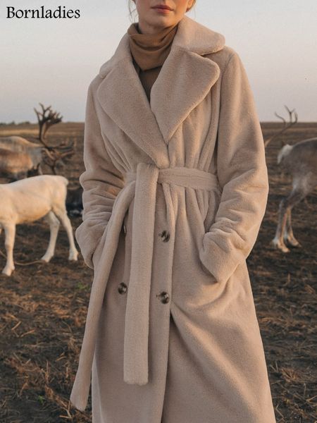 women's fur faux bornladies winter women rabbit coat luxury long loose lapel over thick warm female plush s 221130, Black
women's fur faux bornladies winter women rabbit coat luxury long loose lapel over thick warm female plush s 221130, Black
