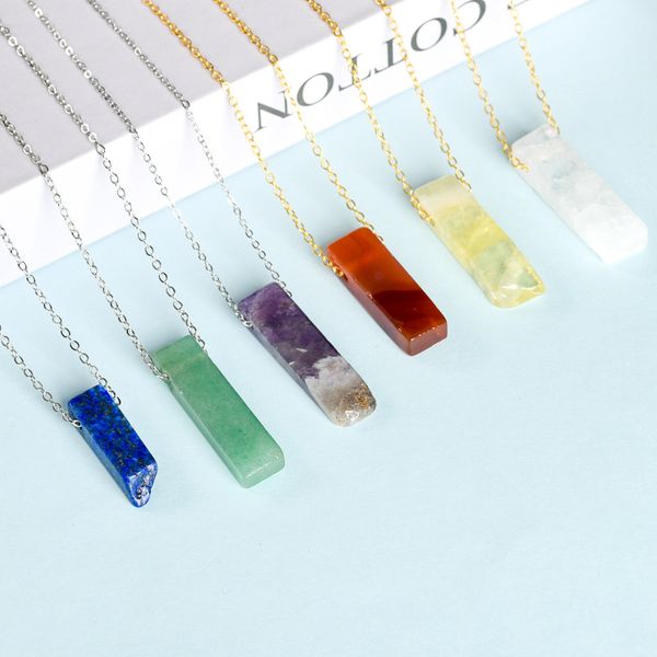 natural irregular strip stone pendant healing crystal quartz amethyst fluorite necklace jewelry women men, Silver
natural irregular strip stone pendant healing crystal quartz amethyst fluorite necklace jewelry women men, Silver