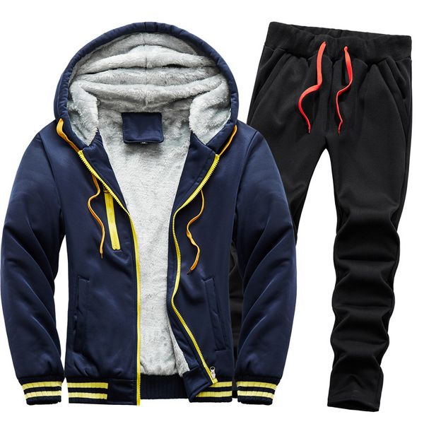 men's tracksuits winter men zipper set male fur linner hooded jacket pants 2pcs sets sportswear outerwear suit plus size 5xl 221129, Gray
men's tracksuits winter men zipper set male fur linner hooded jacket pants 2pcs sets sportswear outerwear suit plus size 5xl 221129, Gray