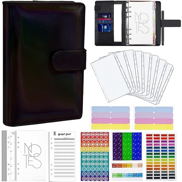 Advertising display equipment PPYYBudget Binder A6 Ring Binder Notebook with Clear Cash Envelope for Cash Stuffing Money Organiser with Label Stickers 221130