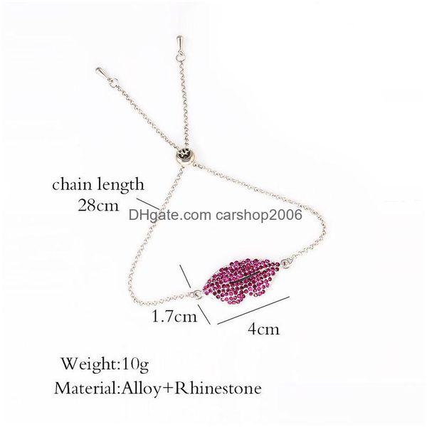 chain fashion jewelry lip bracelet diamond rhinstone pendant drop delivery bracelets dhzli, Black
chain fashion jewelry lip bracelet diamond rhinstone pendant drop delivery bracelets dhzli, Black