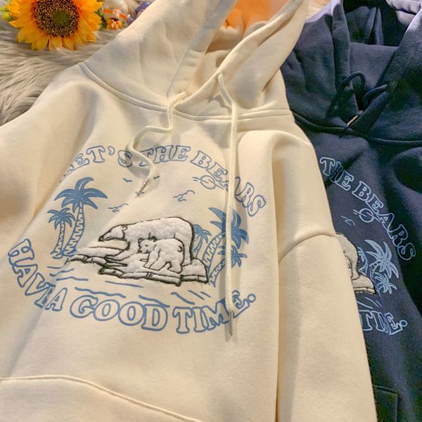 women's hoodies sweatshirts fashion streetwear retro white blue bear embroidery cartoon hoodie oversized sweatshirt women casual clothe, Black
women's hoodies sweatshirts fashion streetwear retro white blue bear embroidery cartoon hoodie oversized sweatshirt women casual clothe, Black