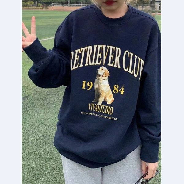 women's hoodies sweatshirts vintage navy dog print letter pullover sweatshirt women thin autumn streetwear couple long sleeve crewneck, Black
women's hoodies sweatshirts vintage navy dog print letter pullover sweatshirt women thin autumn streetwear couple long sleeve crewneck, Black