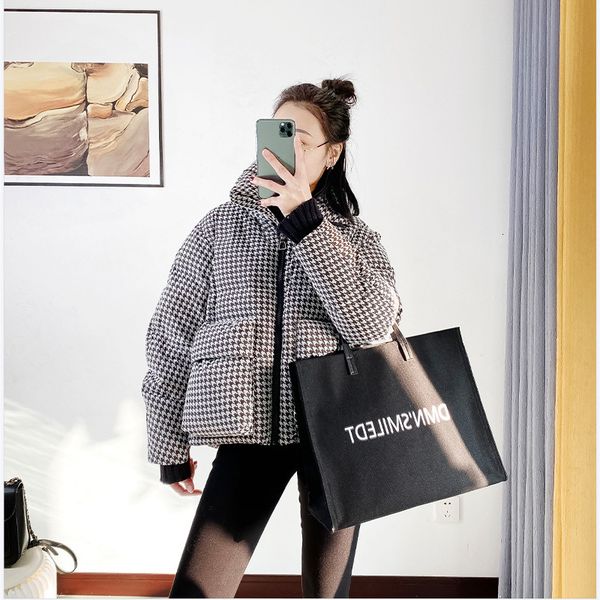 women's down parkas jacket winter plaid warm korean version of the casual fashion cotton coat 221129, Black
women's down parkas jacket winter plaid warm korean version of the casual fashion cotton coat 221129, Black