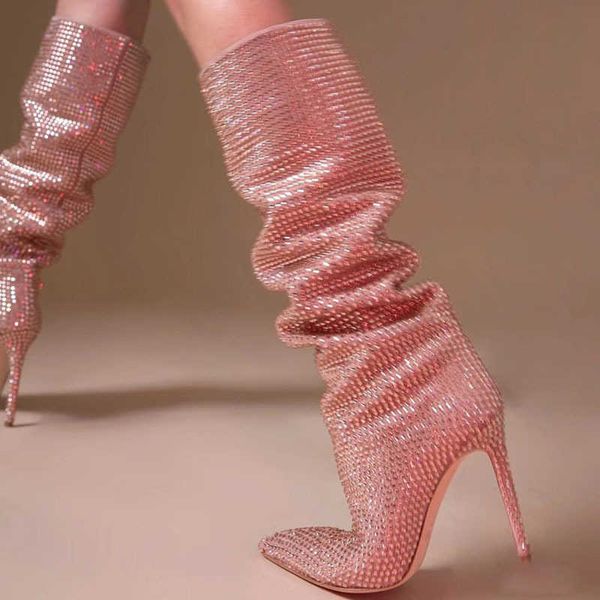 winter boots womenswear designer europe and the united states fashion drill high heel pointed to knee long thin cross-border large size wome, Black
winter boots womenswear designer europe and the united states fashion drill high heel pointed to knee long thin cross-border large size wome, Black