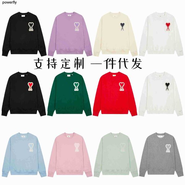 men's hoodies designer sweatshirts amis fashion brand crew neck sweater men women love embroidery patch loose casual streetwear hoodie, Black
men's hoodies designer sweatshirts amis fashion brand crew neck sweater men women love embroidery patch loose casual streetwear hoodie, Black