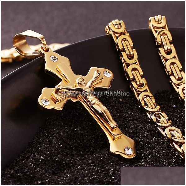 pendant necklaces stainless steel mens cross necklaces mtilayer christian jesus crucifix pendant biker chain for male s fashion hip dhgsj, Silver
pendant necklaces stainless steel mens cross necklaces mtilayer christian jesus crucifix pendant biker chain for male s fashion hip dhgsj, Silver