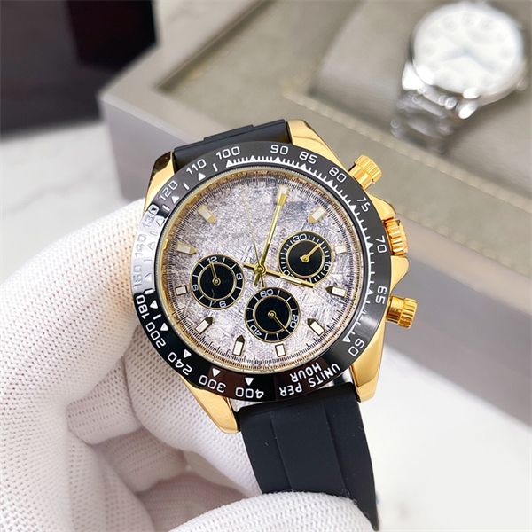 

Men's watch Ditongna white round dial 41mm rubber strap quartz movement sapphire crystal glass folding clasp exquisite classic fashion watch, Waterproof