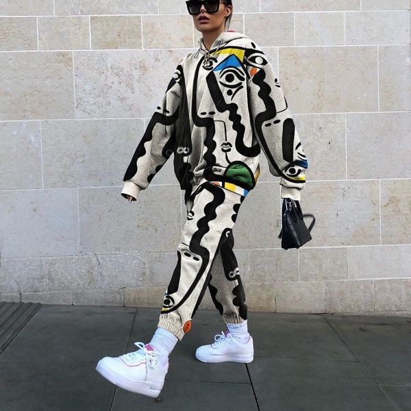 women's two piece pants eye graffiti print pullover set women hoodies thin sweatshirt clothes autumn long sleeve england style 221130, White
women's two piece pants eye graffiti print pullover set women hoodies thin sweatshirt clothes autumn long sleeve england style 221130, White