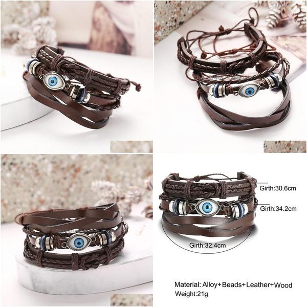 other bracelets fashion jewelry men leather cord handmade woven bracelet vintage mti layer eye charms punk bracelets drop delivery dhwcr, Golden;silver
other bracelets fashion jewelry men leather cord handmade woven bracelet vintage mti layer eye charms punk bracelets drop delivery dhwcr, Golden;silver