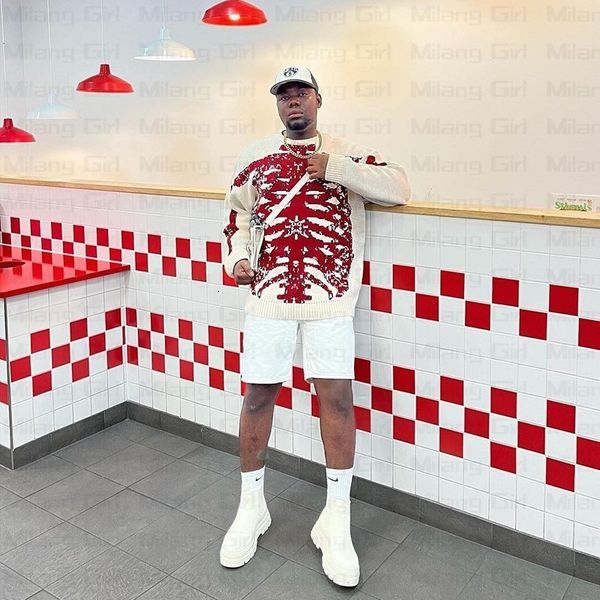 men's sweaters harajuku skull snowflake graphic hip hop streetwear autumn oversize pullover for fashion 221130, White;black
men's sweaters harajuku skull snowflake graphic hip hop streetwear autumn oversize pullover for fashion 221130, White;black