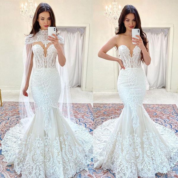 caped mermaid lace wedding dress 2023 elegant floor length country boho bride dress chic vestido de novias women novelty robe mariage bohemi, White
caped mermaid lace wedding dress 2023 elegant floor length country boho bride dress chic vestido de novias women novelty robe mariage bohemi, White