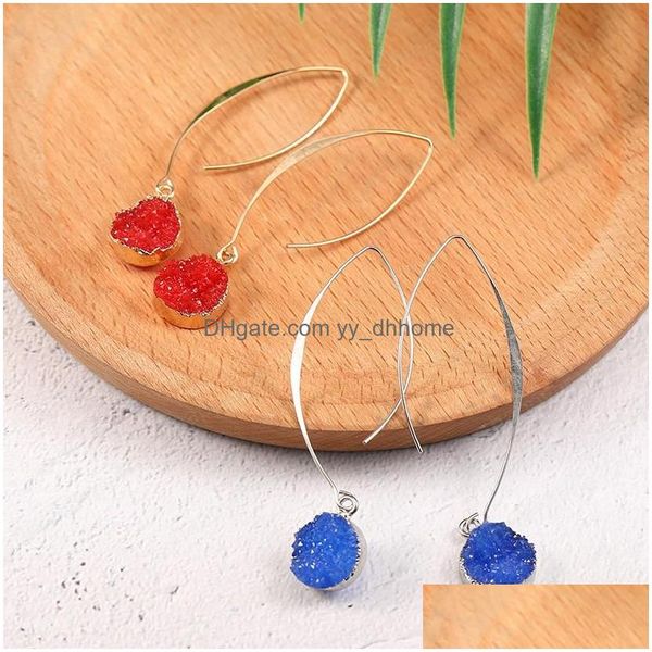 dangle chandelier colorf round druzy resin charm dangle earrings korean style long hook statement for women fashion jewelry drop de dhg1b, Silver
dangle chandelier colorf round druzy resin charm dangle earrings korean style long hook statement for women fashion jewelry drop de dhg1b, Silver