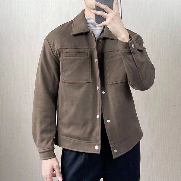 men's jackets hip hop thickened woolen jacket coat for men british luxury solid color lapel winter man warm padded jacket 221129, Black;brown
men's jackets hip hop thickened woolen jacket coat for men british luxury solid color lapel winter man warm padded jacket 221129, Black;brown