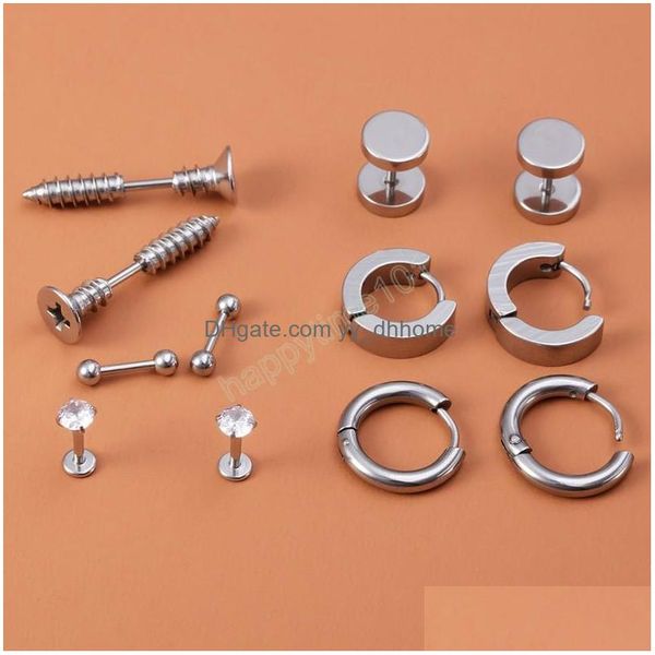 stud 6 pairs stud earring hoop stainless steel sier color labret ear piercing cartilage screw tragus helix punk men women jewelry dr dhw8c, Golden;silver
stud 6 pairs stud earring hoop stainless steel sier color labret ear piercing cartilage screw tragus helix punk men women jewelry dr dhw8c, Golden;silver
