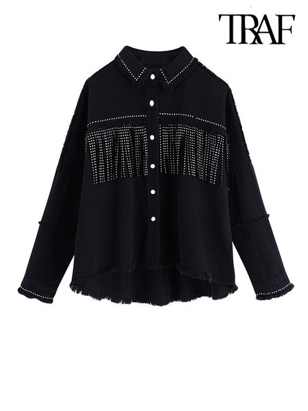 women s jackets traf women stylish tassel beaded oversized denim jacket coat vintage fashion long sleeve frayed trim outerwear chic loose 2, Black;brown
women s jackets traf women stylish tassel beaded oversized denim jacket coat vintage fashion long sleeve frayed trim outerwear chic loose 2, Black;brown