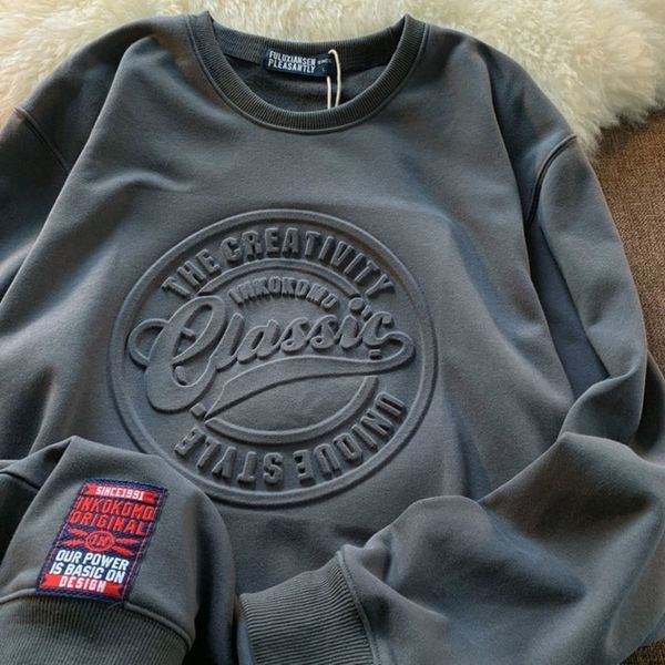 men's hoodies sweatshirts spring and autumn american hoodie men women fashion embossed loose round neck long sleeve jumper streetwear 2, Black
men's hoodies sweatshirts spring and autumn american hoodie men women fashion embossed loose round neck long sleeve jumper streetwear 2, Black