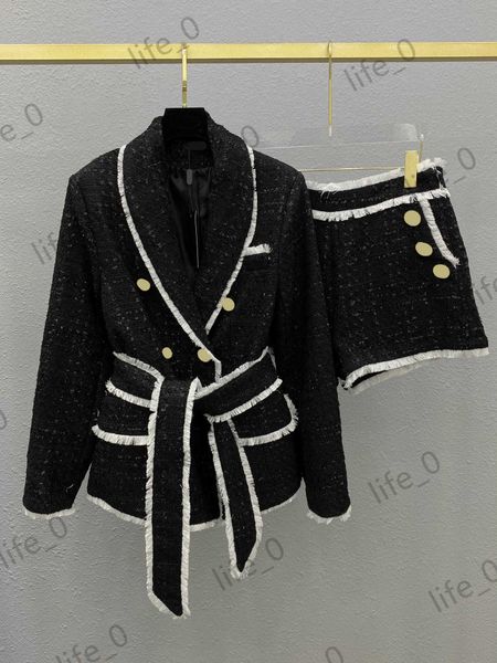 designer brand womens two piece pants tweed lace-up coats high waisted button trim shorts thicken warm fashionable women tracksuits, White
designer brand womens two piece pants tweed lace-up coats high waisted button trim shorts thicken warm fashionable women tracksuits, White