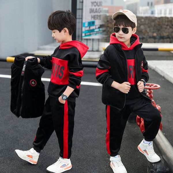 clothing sets children's wear boys' suit spring autumn clothes plus velvet padded three piece set vest hoodies pants 4 14y 221130, White
clothing sets children's wear boys' suit spring autumn clothes plus velvet padded three piece set vest hoodies pants 4 14y 221130, White