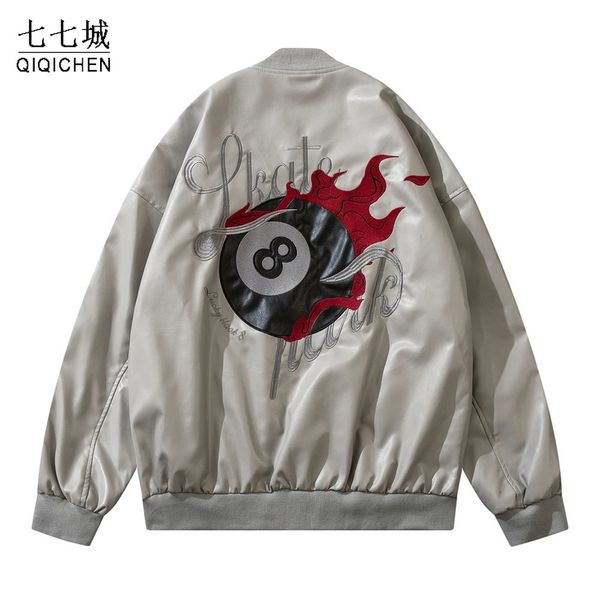 men's jackets baseball jacket pu embroidered bomber coat pattern button winter hip hop streetwear motorcycle varsity 221129, Black;brown