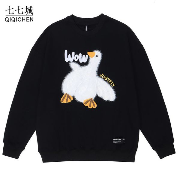men's sweaters men cartoon duck flocking sweatshirts hip hop streetwear hoodies harajuku oversized casual pullover autumn spring 22112, White;black
men's sweaters men cartoon duck flocking sweatshirts hip hop streetwear hoodies harajuku oversized casual pullover autumn spring 22112, White;black