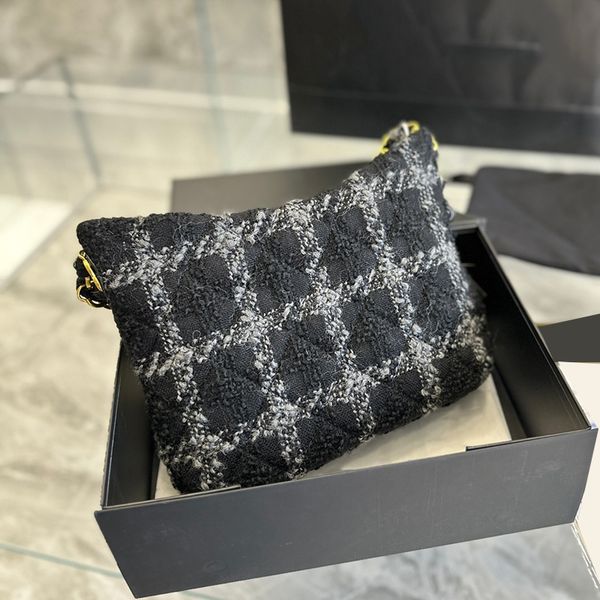 22k womens designer hobo zipper tweed check bags gold metal hardware underarm shoulder handbags large capacity outdoor sacoche purse 24x17.5
22k womens designer hobo zipper tweed check bags gold metal hardware underarm shoulder handbags large capacity outdoor sacoche purse 24x17.5