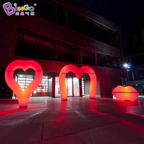 Image of Exquisite craft decorative inflatable Valentine&#039; s day heart-shape inflation heart arches air blown lips for party event shopping mall toys sports