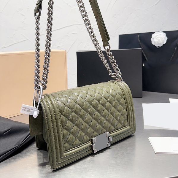 womens designer caviar leather boy bags aged silver metal hardware chain crossbody shoulder purse 7 colors large capacity handbags outdoor s
womens designer caviar leather boy bags aged silver metal hardware chain crossbody shoulder purse 7 colors large capacity handbags outdoor s