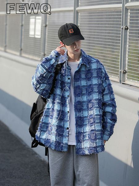 men's jackets fewq male contrast color plaid turn down collar single breasted loose jacket autumn fashion 24a234 221129, Black;brown
men's jackets fewq male contrast color plaid turn down collar single breasted loose jacket autumn fashion 24a234 221129, Black;brown