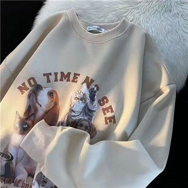 women's hoodies sweatshirts animal dog funny cat print cute sweatshirt women kawaii clothing aesthetic pullover cotton street casual te, Black
women's hoodies sweatshirts animal dog funny cat print cute sweatshirt women kawaii clothing aesthetic pullover cotton street casual te, Black
