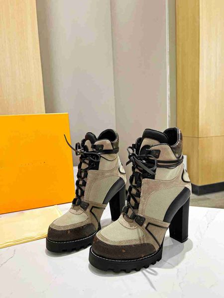 2022 luxury star trail ankle boot womens chunky high heel ankles boots lace up martin boots lady fashion winter booties, Black
2022 luxury star trail ankle boot womens chunky high heel ankles boots lace up martin boots lady fashion winter booties, Black