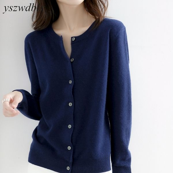 women's knits tees yszwdblx women cardigans sweater o-neck spring autumn knitted cashmere solid single breasted womens sweaters 221130, White
women's knits tees yszwdblx women cardigans sweater o-neck spring autumn knitted cashmere solid single breasted womens sweaters 221130, White