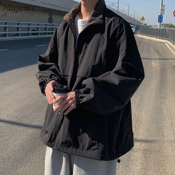 men's jackets men autumn arrival fashion plaid both sides wear students korean style loose retro pockets simple harajuku all match 2211, Black;brown
men's jackets men autumn arrival fashion plaid both sides wear students korean style loose retro pockets simple harajuku all match 2211, Black;brown