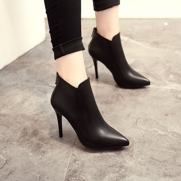 boots women ankle pu leather zipper booties high heels autumn shoes black winter zapatos de mujer pointed toe 221129
boots women ankle pu leather zipper booties high heels autumn shoes black winter zapatos de mujer pointed toe 221129