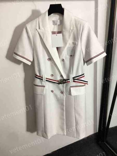 designer womens dresses t..b white black safety buckle striped webbing slim fit short sleeve suit dress women luxury summer party dresses, Black;gray
designer womens dresses t..b white black safety buckle striped webbing slim fit short sleeve suit dress women luxury summer party dresses, Black;gray
