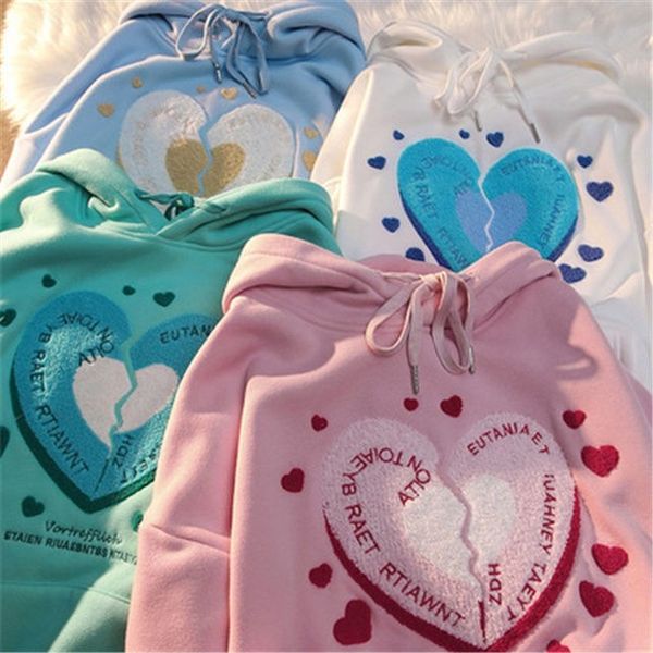 women's hoodies sweatshirts heart letter embroidery sweatshirt high street fashion simple casual hoodie clothes for teens pink 221129, Black
women's hoodies sweatshirts heart letter embroidery sweatshirt high street fashion simple casual hoodie clothes for teens pink 221129, Black