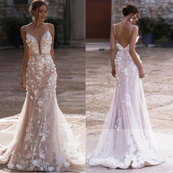 glamorous mermaid wedding dresses v-neck thin shoulder strap flower applicant sleeveless backless tulle floor length custom made plus size v, White
glamorous mermaid wedding dresses v-neck thin shoulder strap flower applicant sleeveless backless tulle floor length custom made plus size v, White