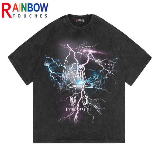 men's t-shirts rainbowtouches 2022 washed men t shirt vintage original design lightning skulls high street graphic fashion mens t shirt, White;black
men's t-shirts rainbowtouches 2022 washed men t shirt vintage original design lightning skulls high street graphic fashion mens t shirt, White;black