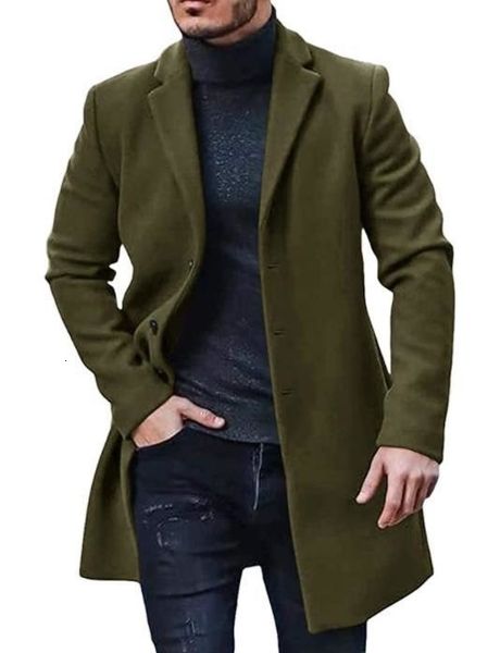 men's wool blends autumn winter fashion men's woolen coats solid lapel medium long coat jacket casual overcoat classic 221129, Black
men's wool blends autumn winter fashion men's woolen coats solid lapel medium long coat jacket casual overcoat classic 221129, Black