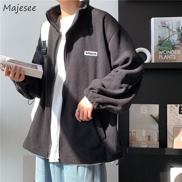 men's jackets men fleece zip up stand collar bomber coats students loose outwear couple simple all match autumn winter mens clothing 22, Black;brown
men's jackets men fleece zip up stand collar bomber coats students loose outwear couple simple all match autumn winter mens clothing 22, Black;brown