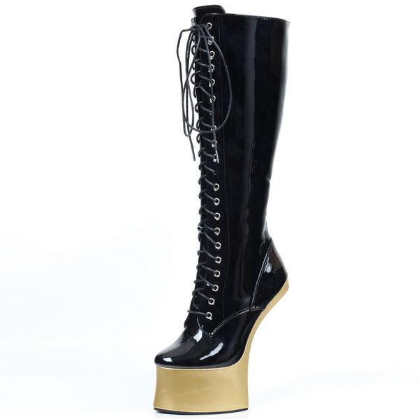 2022 new women ponyplay knee high boots pony heel 18cm heelless platforms inch round toe side zip men fetish dance shoes customized colors, Black
2022 new women ponyplay knee high boots pony heel 18cm heelless platforms inch round toe side zip men fetish dance shoes customized colors, Black